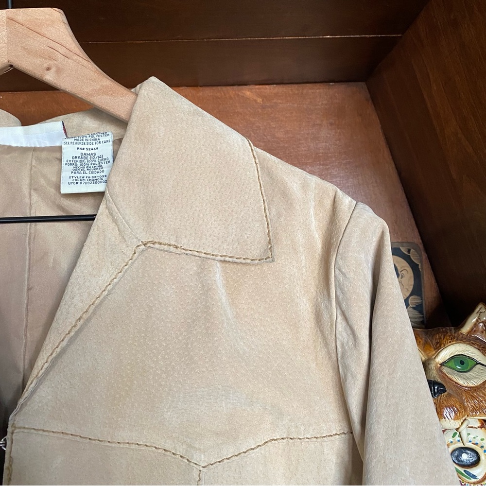 Faded Glory Tan Suede Leather Jacket size large